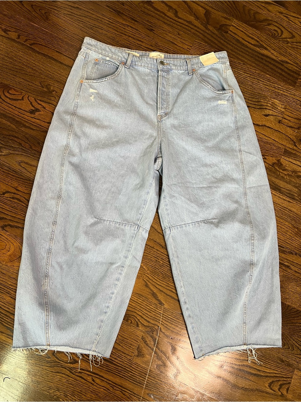Universal Thread Light Blue Barrel Leg Boyfriend  Crop Jeans
